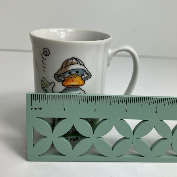 Suzy's Zoo Coffee Mug Duck Anyone For Tennis Vintage 1976 Suzy Stafford Enesco - Picture 12 of 12